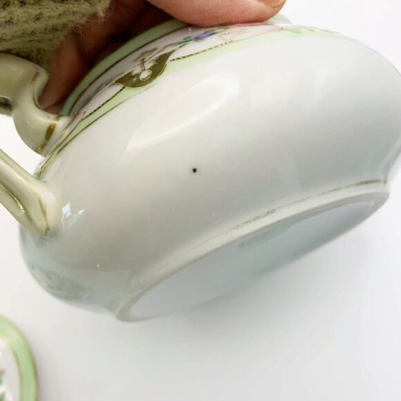 Antique Nippon Hand Painted Porcelain Creamer & Sugar Set - Picture 8 of 9